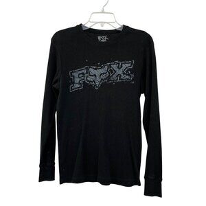 Fox Racing Mens M Black Long Sleeve Graphic Shirt Used
